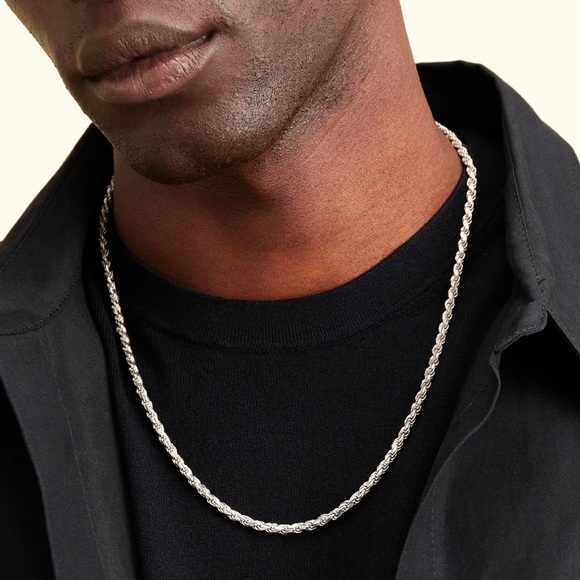 New Sterling Silver 5mm Rope Chain 18” 20” 24” 26” 28” 30” inches